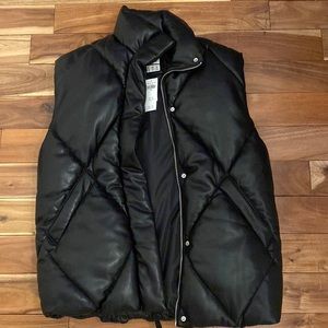 Abercrombie and Fitch vegan black leather vest